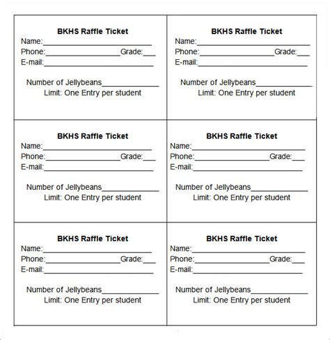 sample raffle ticket template free|Free Raffle Ticket Templates .